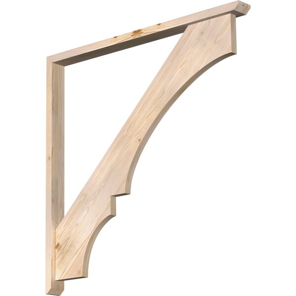 Ekena Millwork Balboa Slat Smooth Bracket w/ Offset Brace, Douglas Fir, 3 1/2"W x 46"D x 46"H BKT0402X46X46BOA06SDF - main
